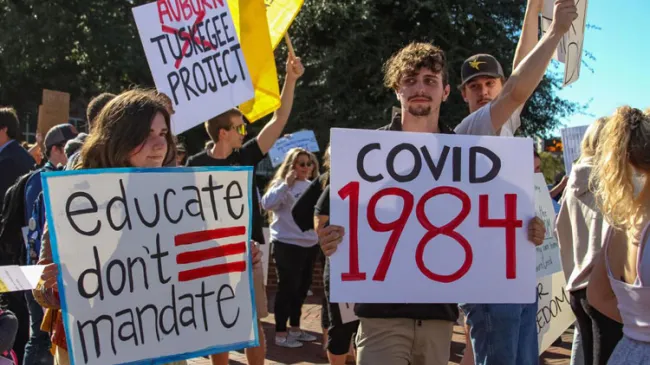 vaccine protest Auburn University